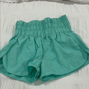 Women's Teal High-Waisted Shorts